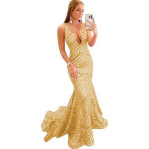 Elegant Gold Prom Dress